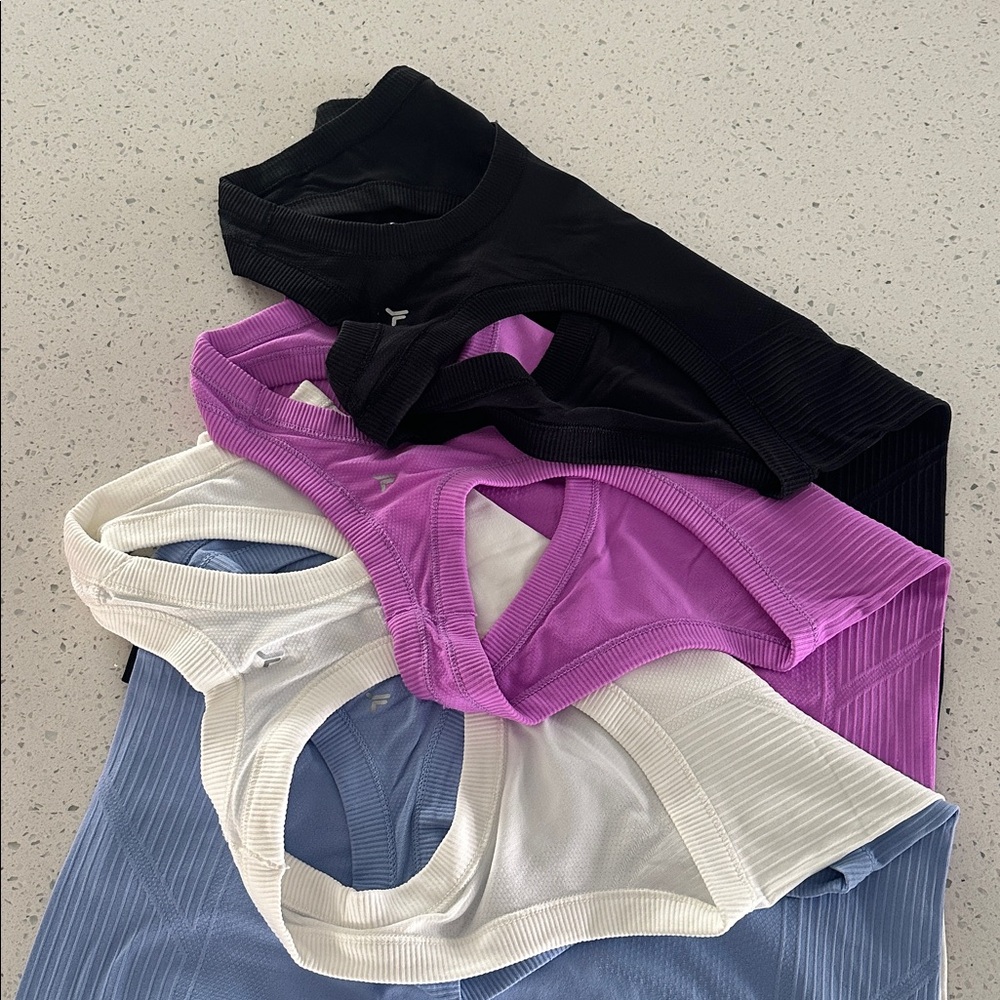 Old Navy Active Fluid Seamless Tank Tops White, Blue, Black, Purple/Pink SzSmall - Picture 7 of 10